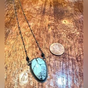 Vintage, Gun Metal, Solid Sterling Silver, Varisite Necklace